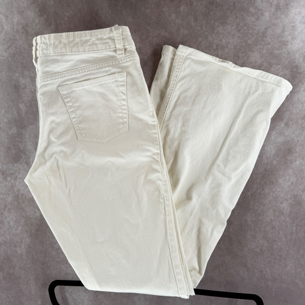 Banana Republic Womens White Cotton Stretch Denim Pants Size 8 Retro Y2K Preppy
